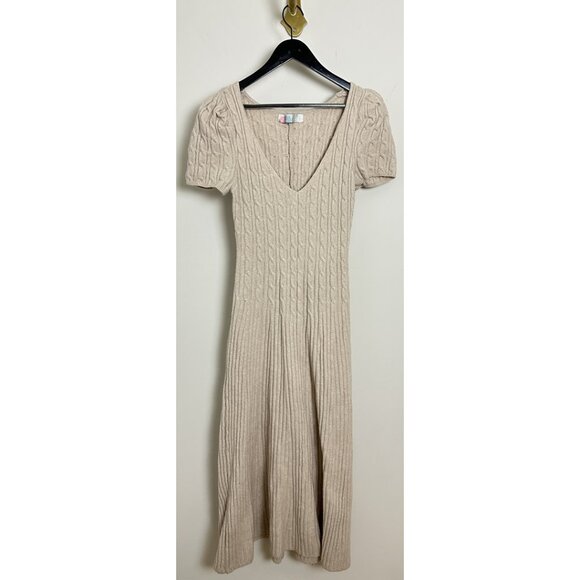 FREE PEOPLE Madsen Midi Dress in Oatmilk Size Large - Picture 5 of 13